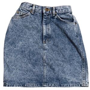 Vintage Union Made Lee Denim Skirt Acid Wash Size 5 Made In USA